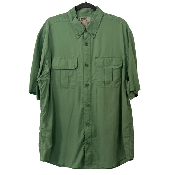 Duluth Trading Co Other - Duluth Trading Co Mens Short Sleeve Utility Shirt L Green Button Up Nylon‎ Gorp
